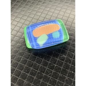 Vintage 1980s Handmade Funky Artsy Resin Brooch Geometric 1" x 1.7"